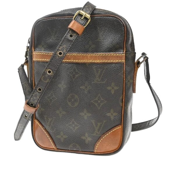 LOUIS VUITTON Danube Shoulder Bag Monogram Leather Brown France M45266 30EF717 - Picture 1 of 16